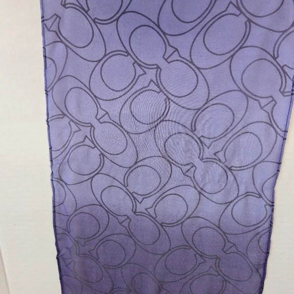 Coach Sheer Two Tone In  Purples Signature Silk Scarf - Picture 3 of 8